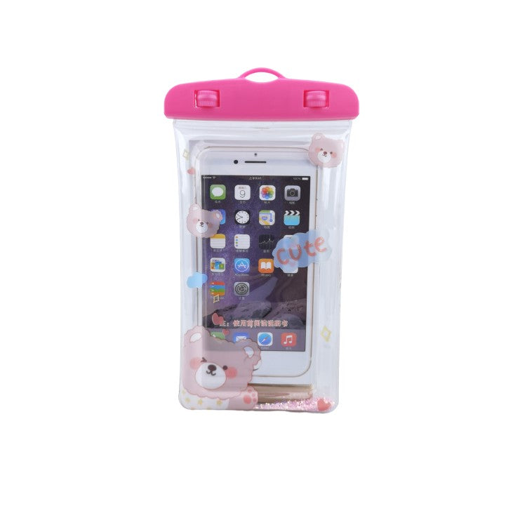 Husa subacvatica Glitter Kids Waterproof Flippy, Snowproof, Universala, cu Snur, pentru telefon sau documente, Cute