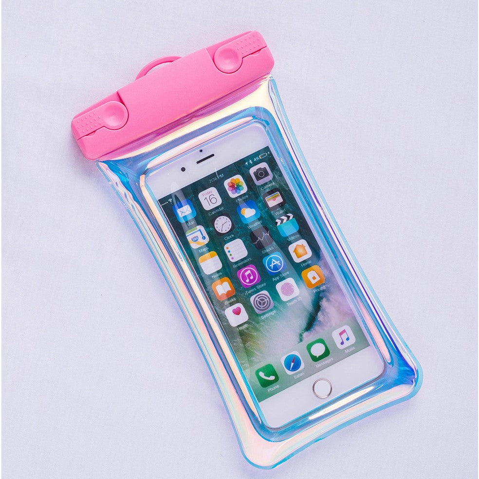 Husa subacvatica Holografica Waterproof Flippy, Snowproof, Universala, Impermeabila, cu Snur, pentru telefon sau