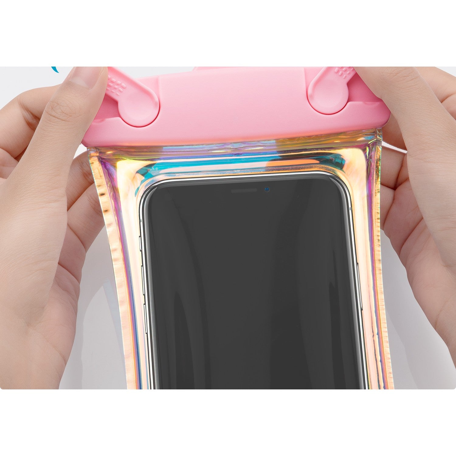 Husa subacvatica Holografica Waterproof Flippy, Snowproof, Universala, Impermeabila, cu Snur, pentru telefon sau