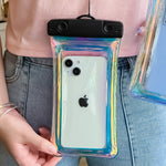 Husa subacvatica Holografica Waterproof Flippy, Snowproof, Universala, Impermeabila, cu Snur, pentru telefon sau