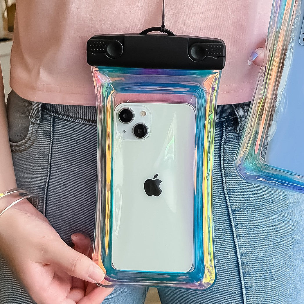 Husa subacvatica Holografica Waterproof Flippy, Snowproof, Universala, Impermeabila, cu Snur, pentru telefon sau