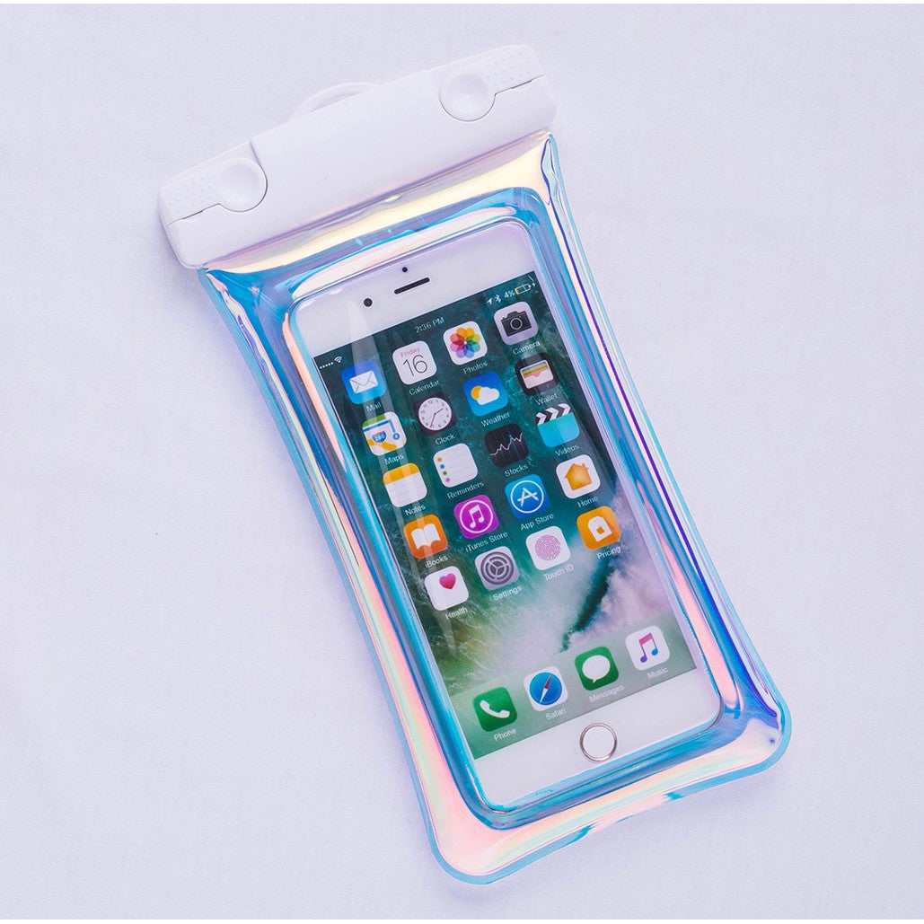 Husa subacvatica Holografica Waterproof Flippy, Snowproof, Universala, Impermeabila, cu Snur, pentru telefon sau