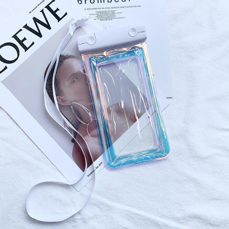 Husa subacvatica Holografica Waterproof Flippy, Snowproof, Universala, Impermeabila, cu Snur, pentru telefon sau