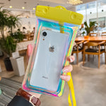 Husa subacvatica Holografica Waterproof Flippy, Snowproof, Universala, Impermeabila, cu Snur, pentru telefon sau