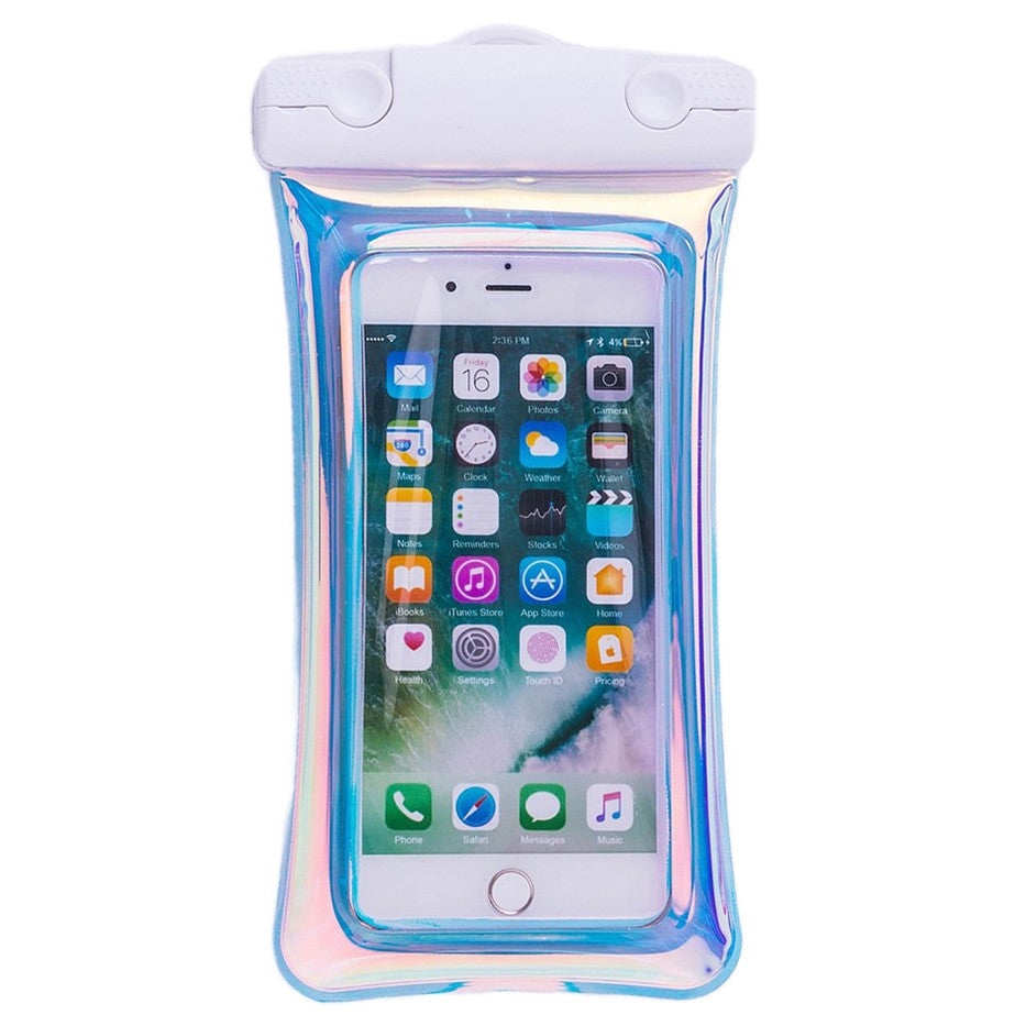 Husa subacvatica Holografica Waterproof Flippy, Snowproof, Universala, Impermeabila, cu Snur, pentru telefon sau