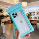 Husa subacvatica Matte Cushion Waterproof Flippy, Snowproof, Universala, cu Snur, pentru telefon sau documente, Verde