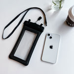 Husa subacvatica Matte Cushion Waterproof Flippy, Snowproof, Universala, cu Snur, pentru telefon sau documente, Negru