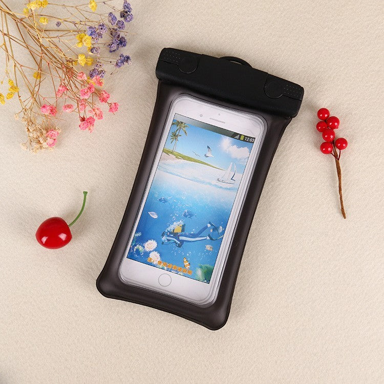Husa subacvatica Matte Cushion Waterproof Flippy, Snowproof, Universala, cu Snur, pentru telefon sau documente, Negru