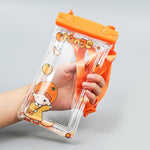 Husa subacvatica Waterproof Flippy, Snowproof, Universala, Impermeabila, pentru telefon sau documente, cu snur, Orange