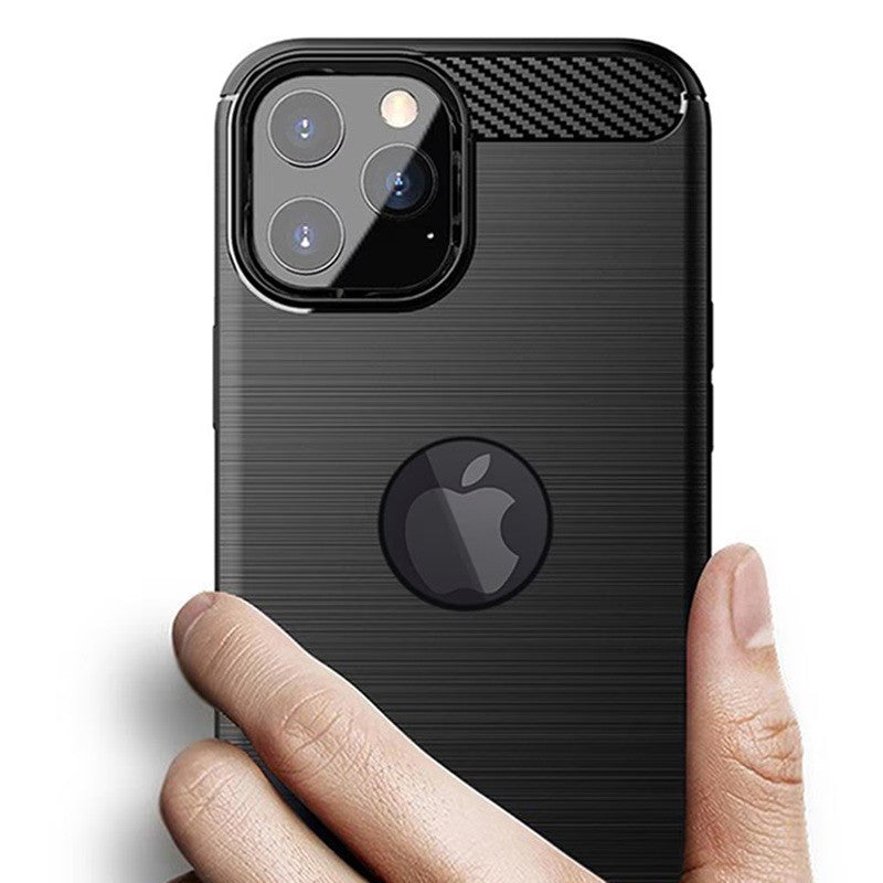 Husa Protectie, Flippy, compatibila Apple iPhone 15 Plus, Carcasa TPU Carbon, 1.5 mm, Negru
