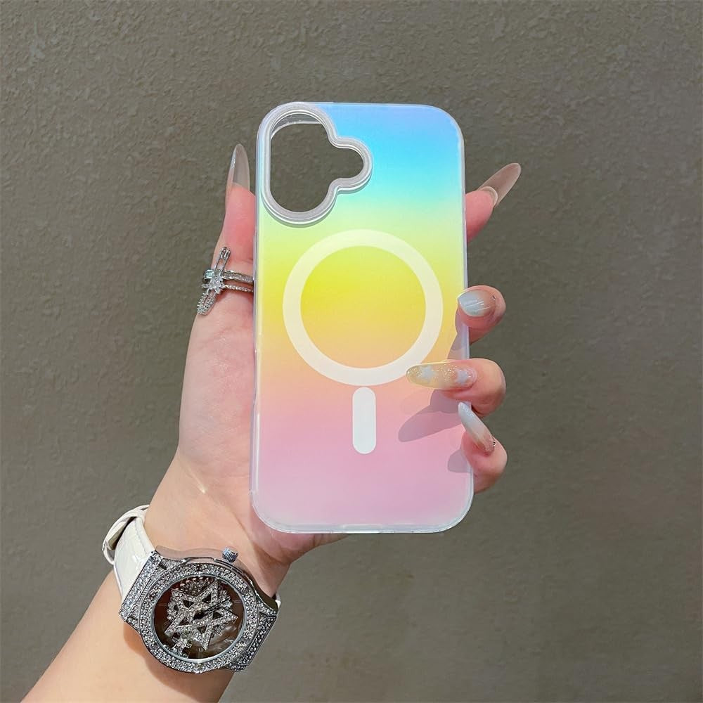 Husa Telefon, Flippy, Compatibila iPhone 17, Model Cameleon, Magsafe, Schimbare Gradient de Culoare din Unghiuri