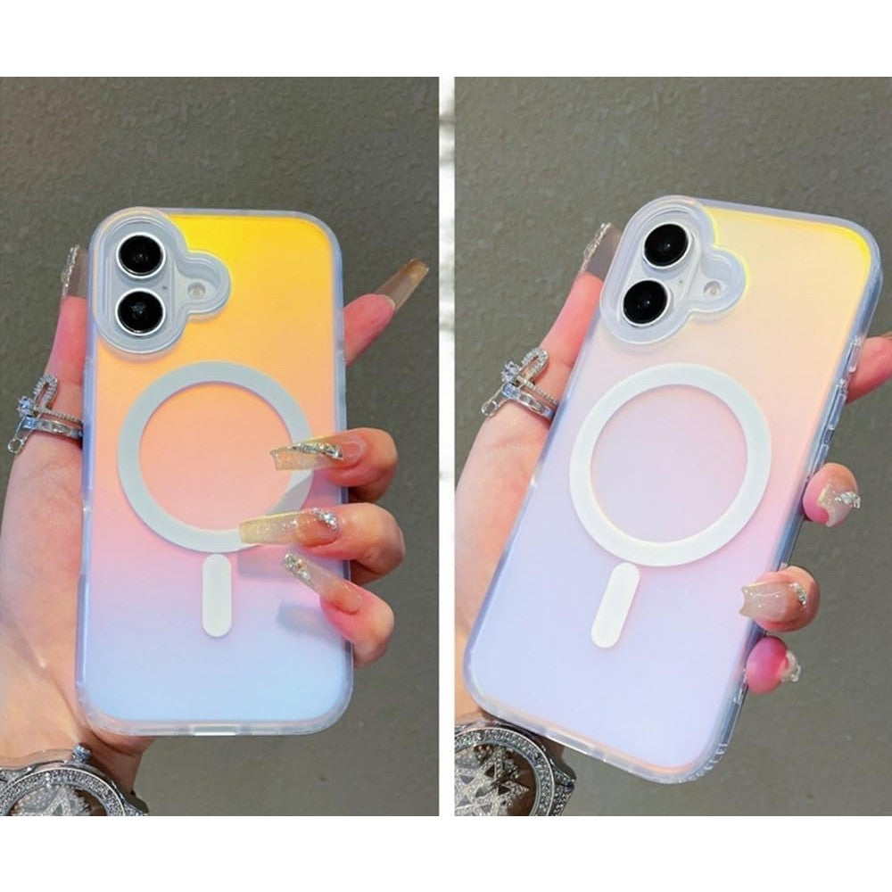 Husa Telefon, Flippy, Compatibila iPhone 17, Model Cameleon, Magsafe, Schimbare Gradient de Culoare din Unghiuri