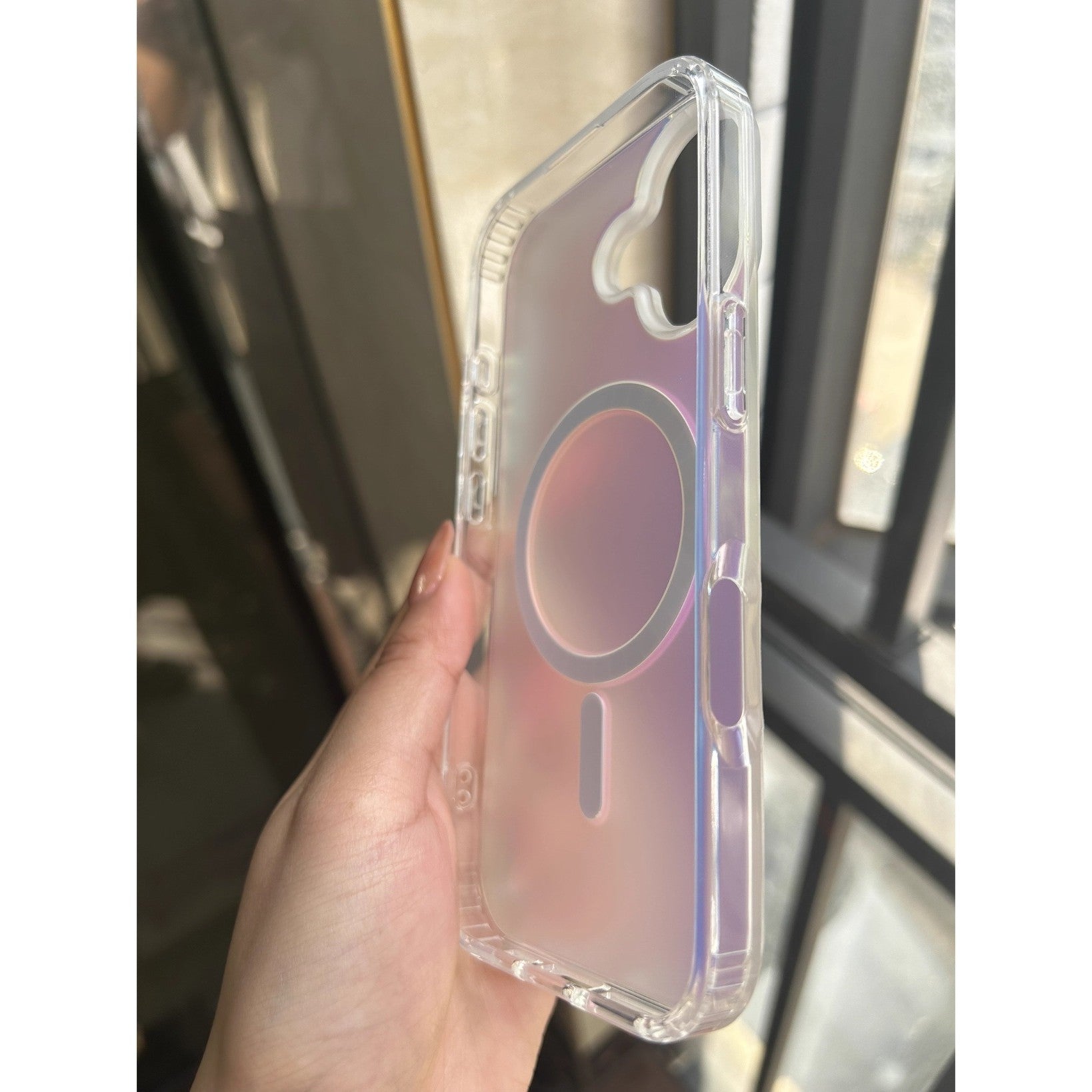 Husa Telefon, Flippy, Compatibila iPhone 17, Model Cameleon, Magsafe, Schimbare Gradient de Culoare din Unghiuri