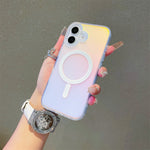 Husa Telefon, Flippy, Compatibila iPhone 17, Model Cameleon, Magsafe, Schimbare Gradient de Culoare din Unghiuri