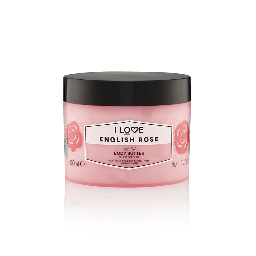 I Love, Signature Collection, Vegan, Hidratant, Trandafir englezesc, Unt de corp, 330 ml - Olmarkt