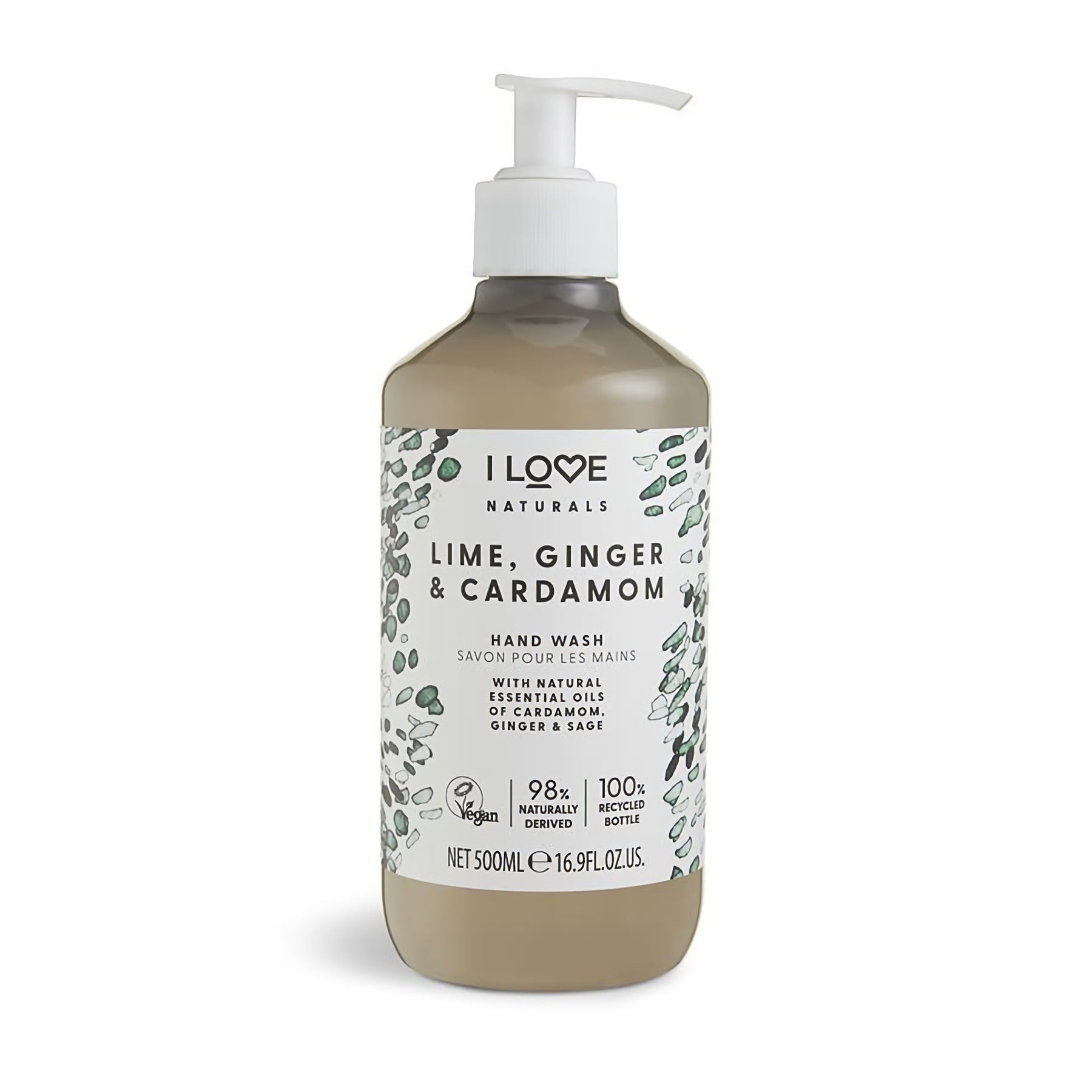 I Love, Naturals Collection, Lămâie verde, ghimbir & cardamom, Curățare, Săpun lichid, Pentru mâini, 500 ml - Olmarkt