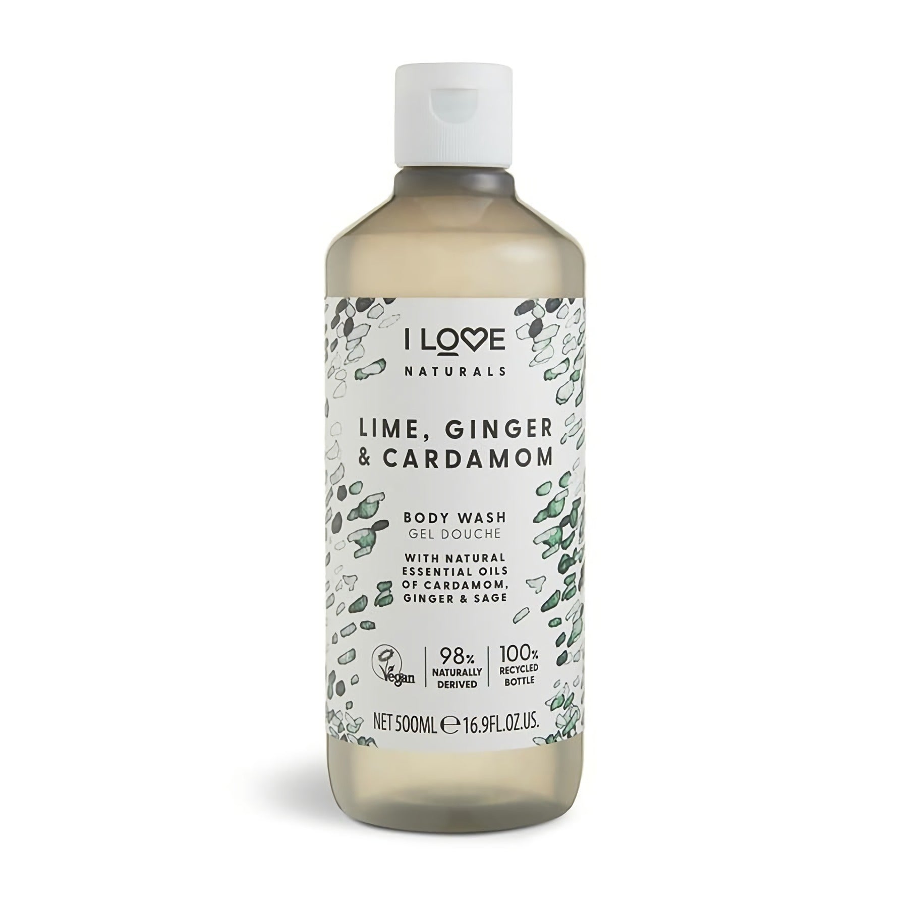 I Love, Naturals Collection, Vegan, Lămâie verde, ghimbir & cardamom, Hidratant, Gel de duș, Pentru toate tipurile de piele, 500 ml - Olmarkt