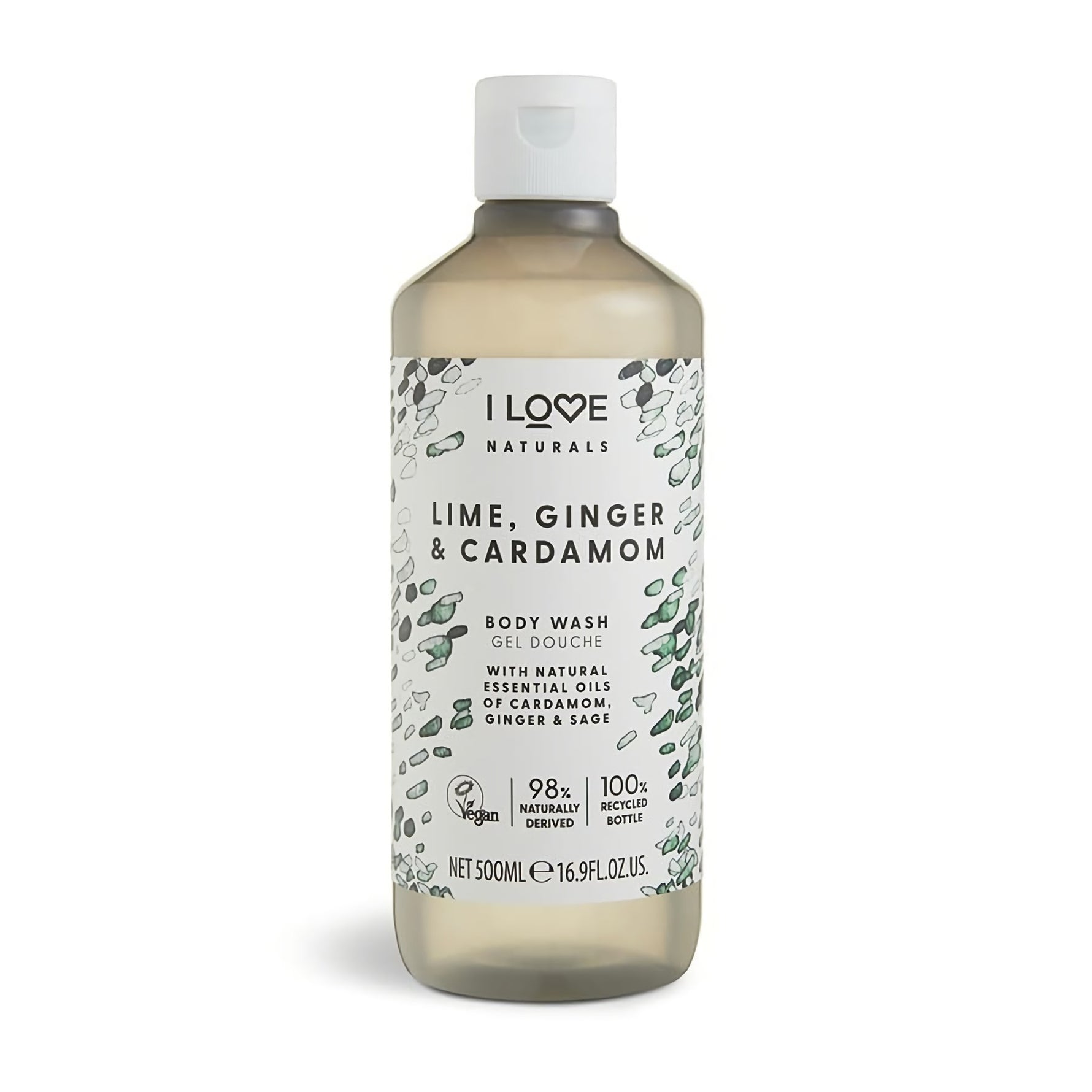 I Love, Naturals Collection, Vegan, Lămâie verde, ghimbir & cardamom, Hidratant, Gel de duș, Pentru toate tipurile de piele, 500 ml - Olmarkt