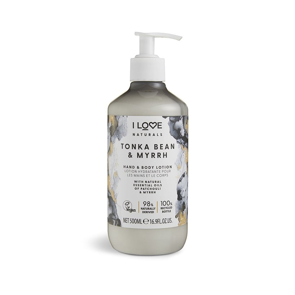 I Love, Naturals Collection, Vegan, Hidratant și emolient, Boabe de tonka & Smirnă, Loțiune, Pentru mâini și corp, 500 ml - Olmarkt