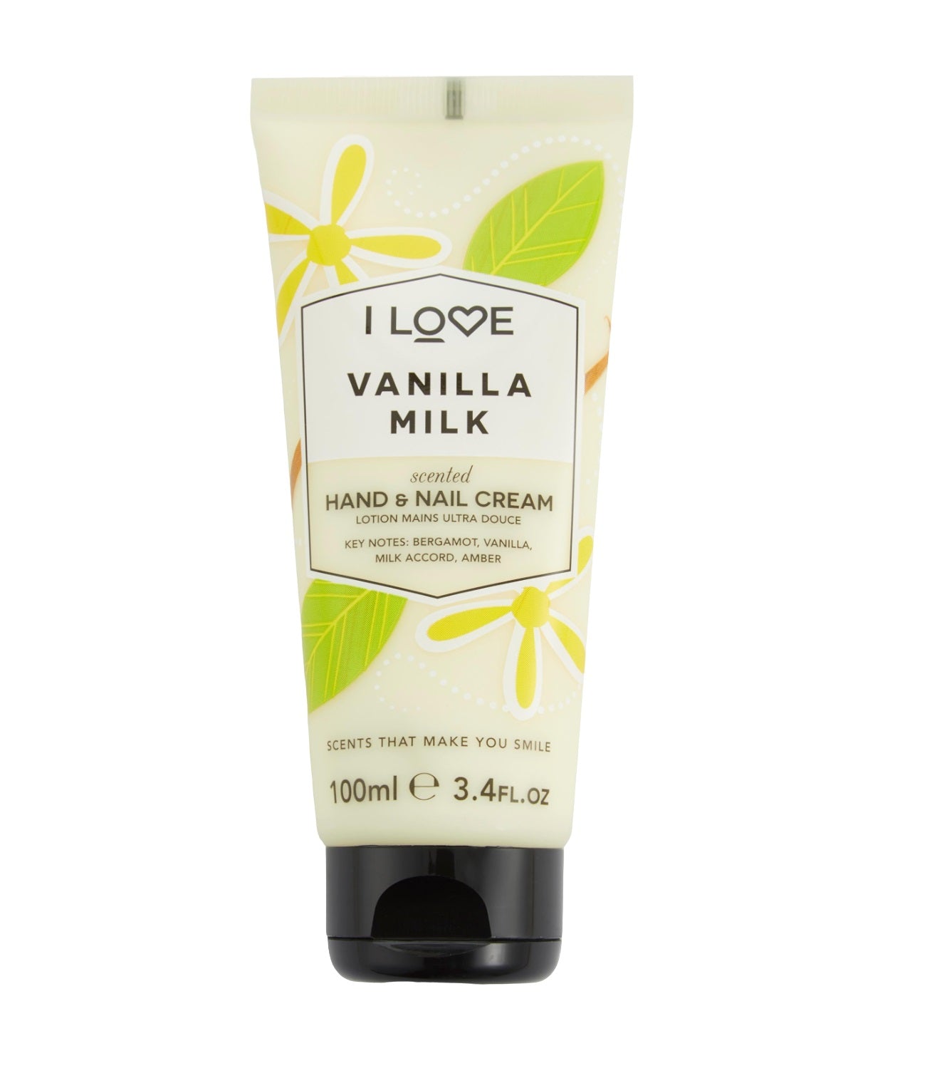 I Love, Signature Collection, Hidratant, Cremă pentru mâini și unghii, Lapte de vanilie, 100 ml - Olmarkt