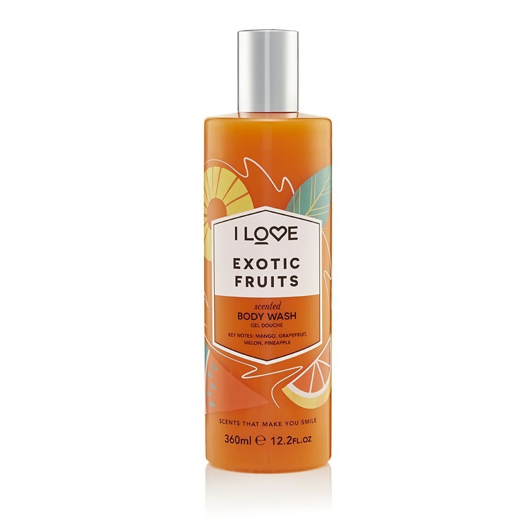I Love, Signature Collection, Fără parabeni, Curățare, Fructe exotice, Gel de duș, 360 ml - Olmarkt