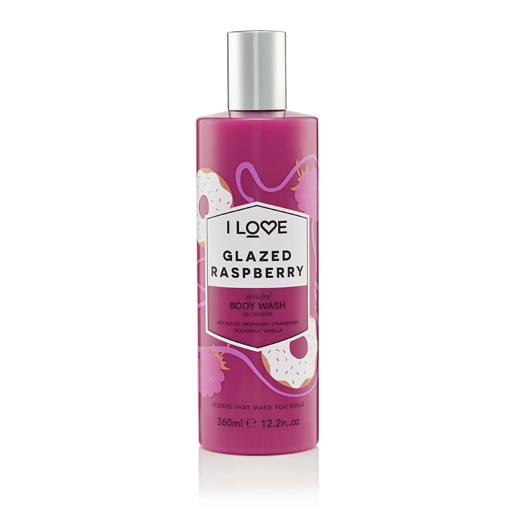 I Love, Signature Collection, Fără parabeni, Curățare, Zmeură glazurată, Gel de duș, 360 ml - Olmarkt