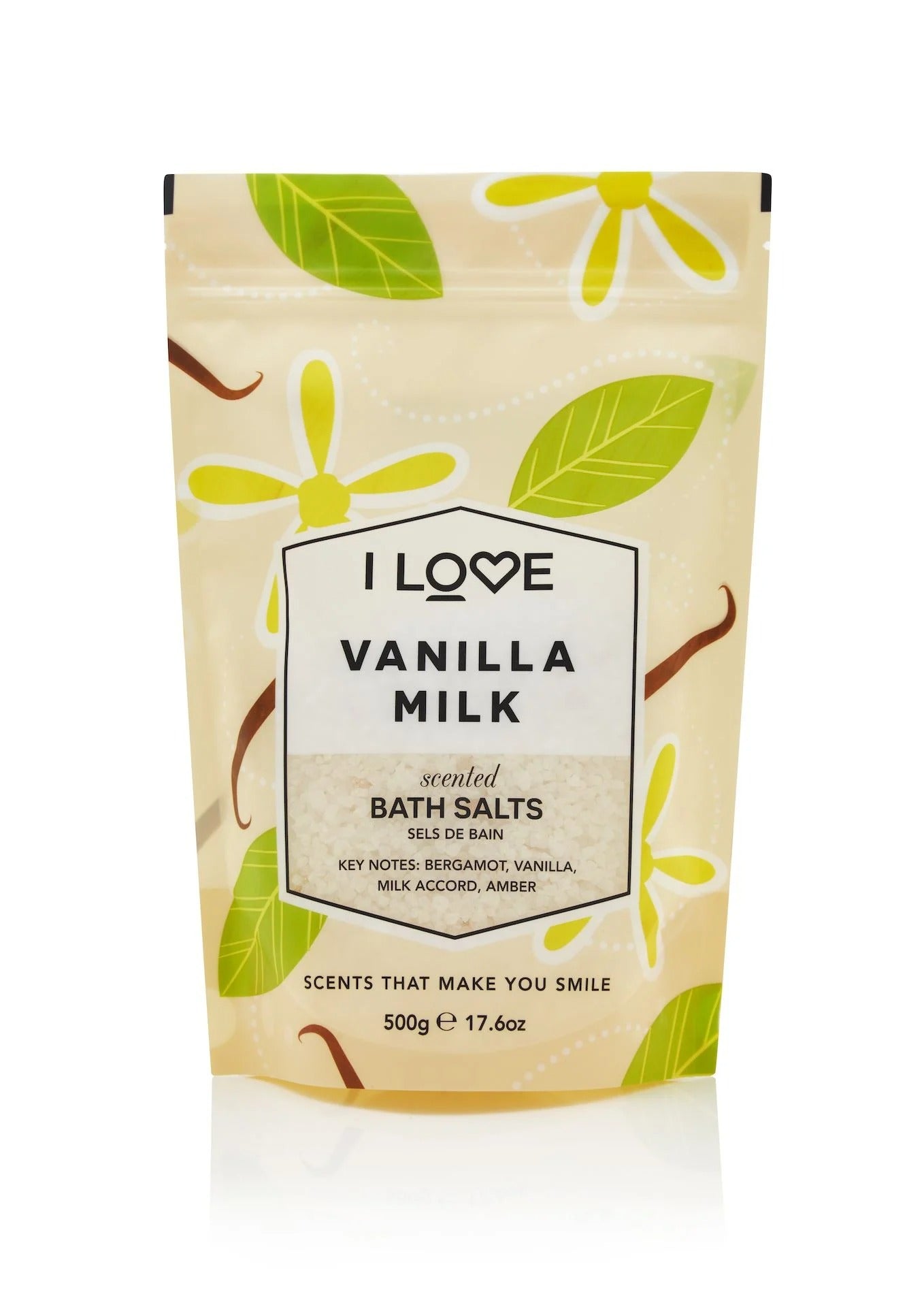 I Love, Signature Collection, Lapte de vanilie, Sare de baie, 500 g - Olmarkt
