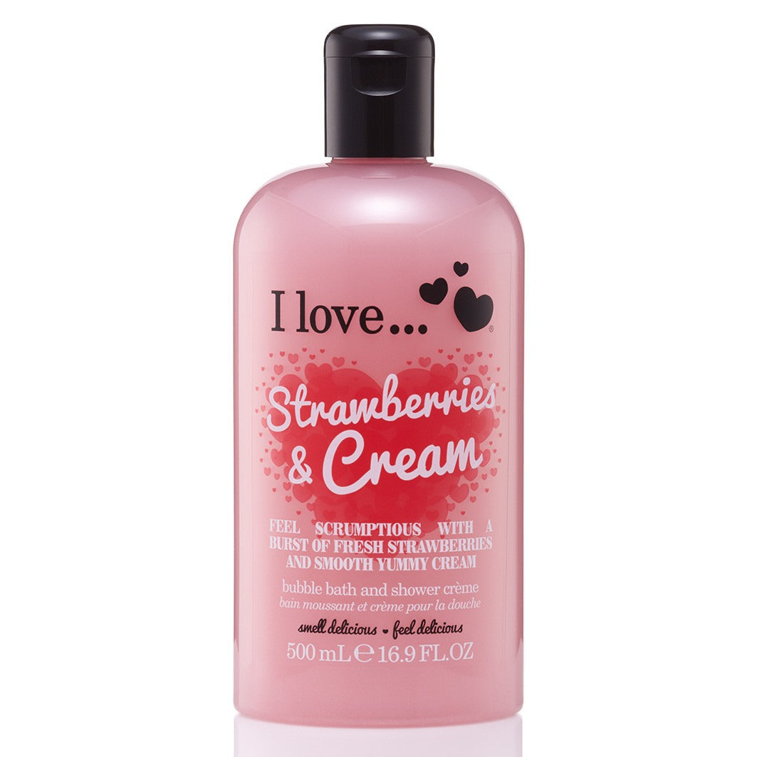 I Love, Strawberries & Cream, Hidratant, Cremă de duș, 500 ml - Olmarkt