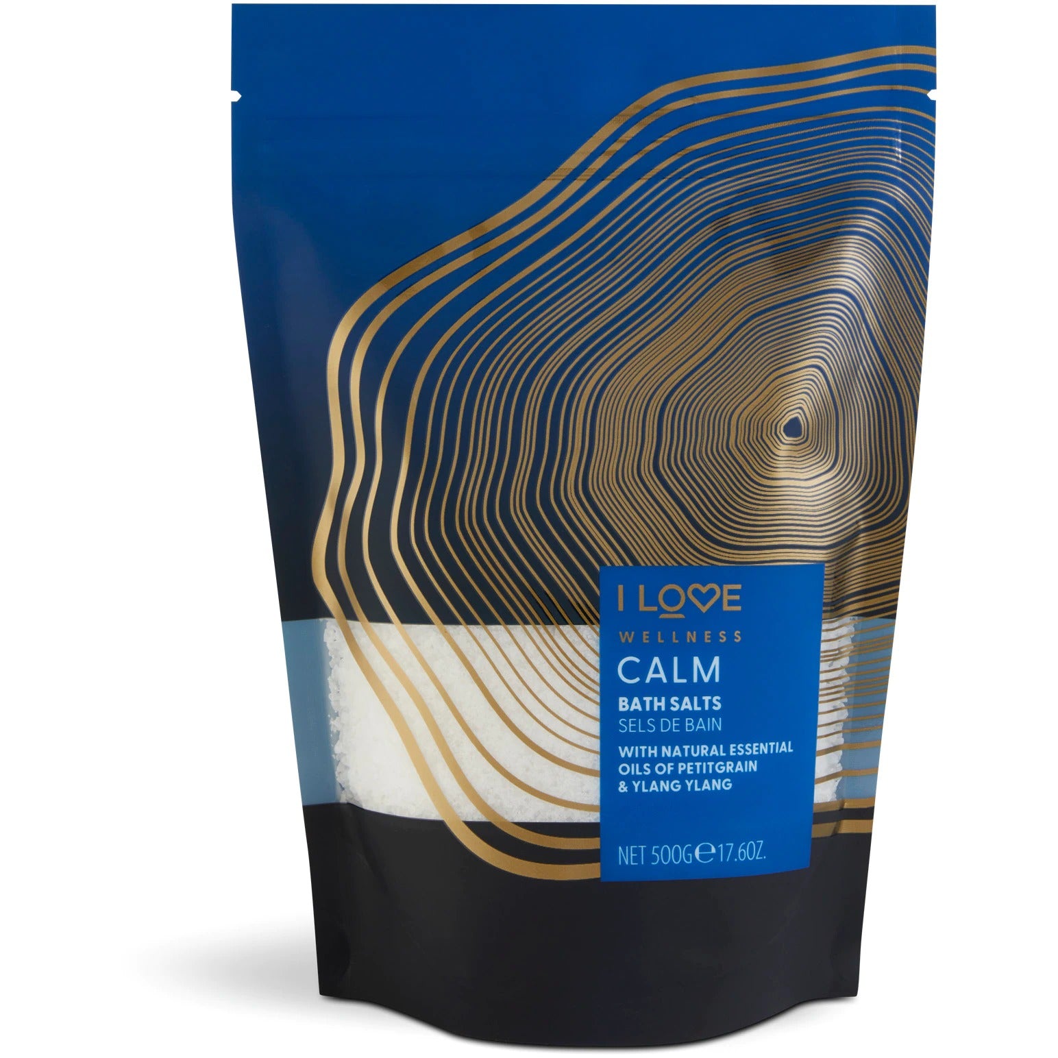 I Love, Wellness Calm, Uleiuri esențiale, Sare de baie, 500 g - Olmarkt