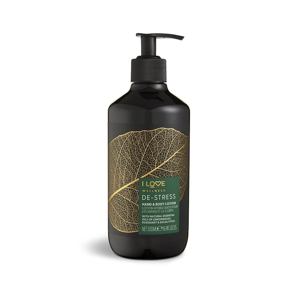 I Love, Wellness De-Stress, Vegan, Hidratant și emolient, Rozmarin, Eucalipt & Iarbă de lămâie, Loțiune, Pentru mâini și corp, 500 ml - Olmarkt