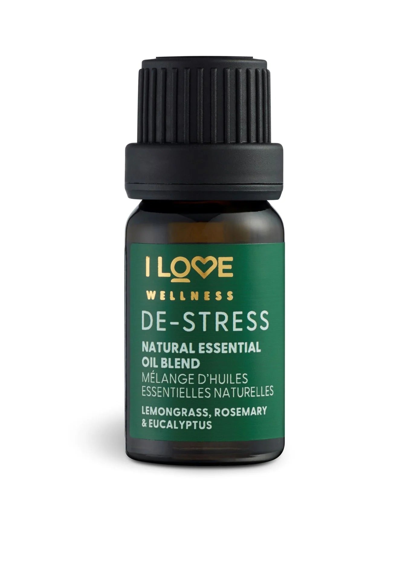 I Love, Wellness De-Stress, Iarbă de lămâie, Rozmarin, Eucalipt și Lavandin, Ulei esențial, 10 ml - Olmarkt