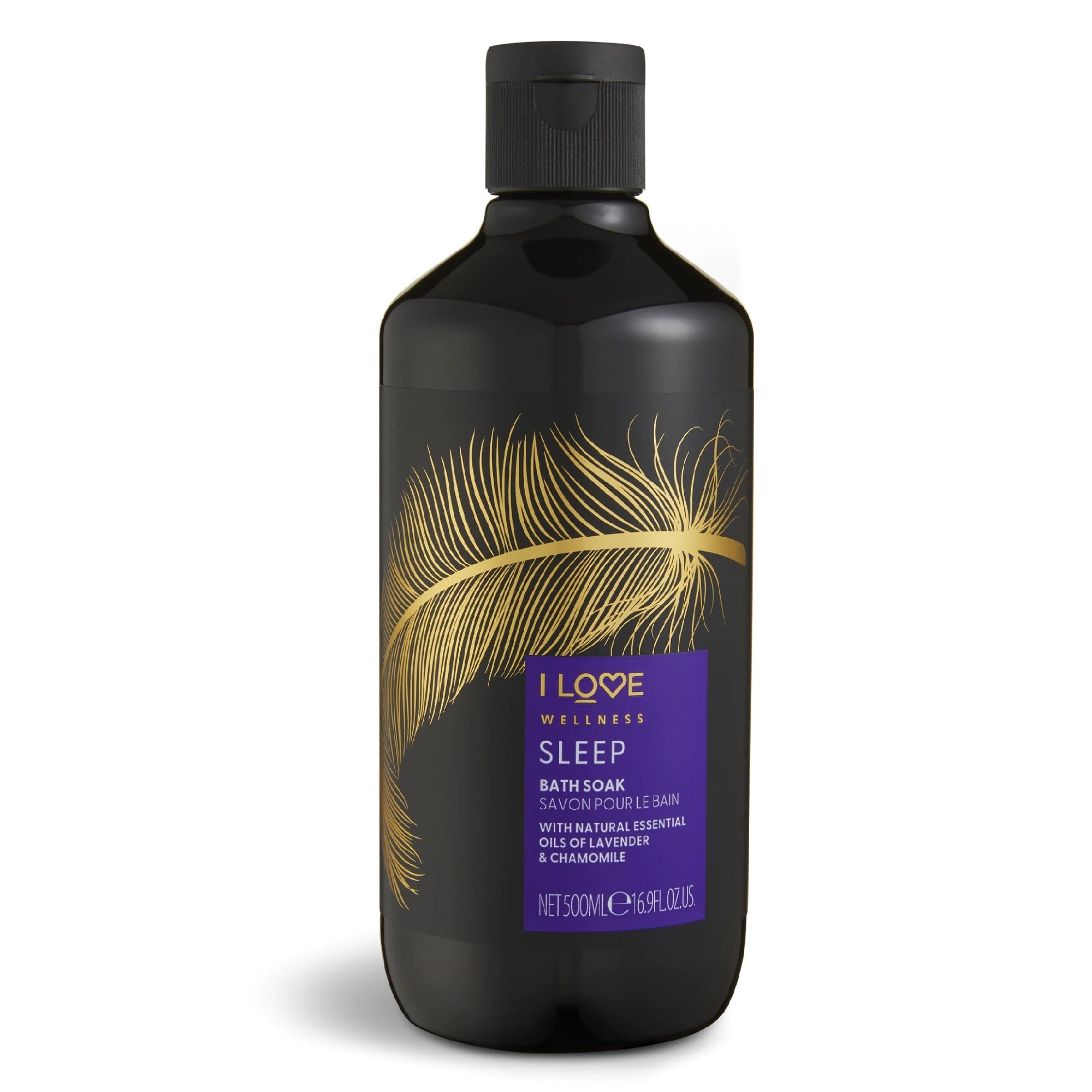 I Love, Wellness Sleep, Uleiuri esențiale, Hrănitor și hidratant, Mușețel și lavandă, Sare de baie, 500 ml - Olmarkt