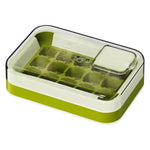 Cutie Gheata, 15 Cuburi, Cu Sistem de Presare Spate, Capac de Umplere și Evacuare, 1 L, 16.5 x 11.2 x 4.5 cm, Verde