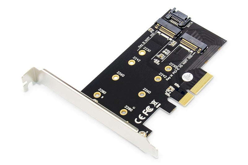 Placă de extensie (controler) M.2 NGFF/NVMe SSD PCIe 3.0 x4 SATA 80, 60, 42, 30 mm