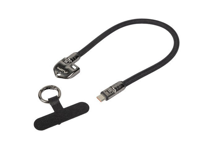 Cablu USB-C M/M cu șnur/breloc 0.3M 240W Negru