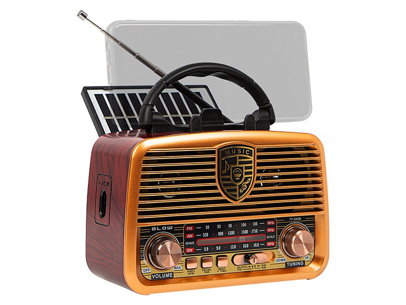 Radio analogic portabil AM/FM RA10, cu sistem solar