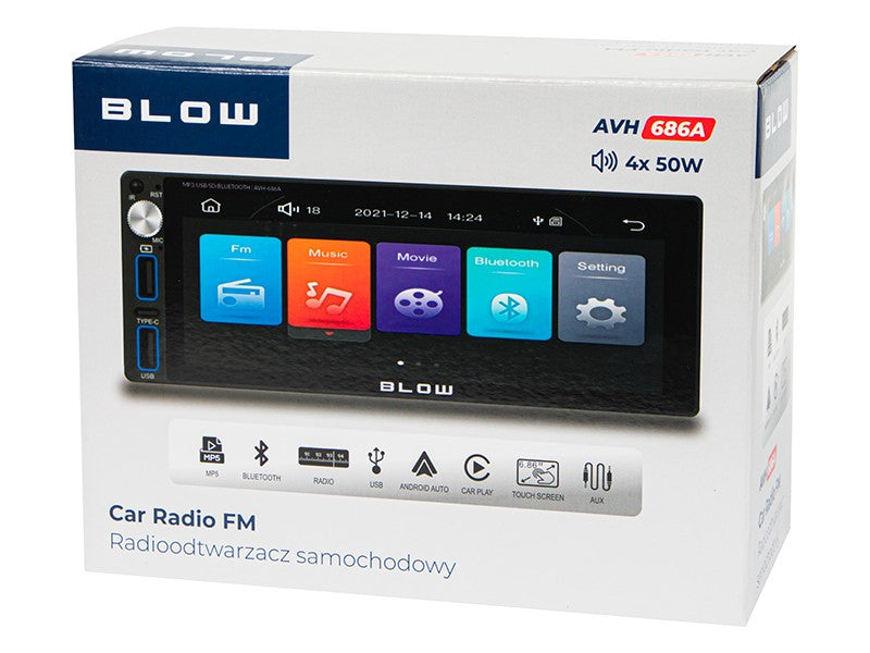Radio auto AVH-686A 1DIN 7 inch cu RDS, MP3/USB/micro SD/BLUETOOTH