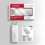 Încărcător de perete ACU-DPQ65W GaN 65W, 3 porturi (USB-A + USB-C dual) PD3.0/QC4+/PPS/Apple, alb