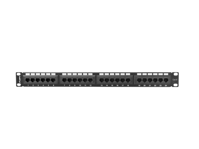 Patch Panel 24 Porturi 1U Cat.6 Negru