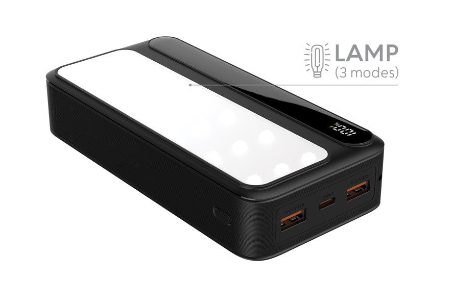 Baterie externă P20 LCDPD LAMP 20.000mAh, lampă LED integrată cu funcție de lanternă