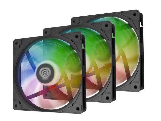Set de 3 ventilatoare Genesis OXAL 120 ARGB, negre