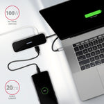 HMC-6H4A Hub portabil 4x USB-A + HDMI, USB-C 3.2 Gen 1, PD 100W, cablu USB-C 20cm