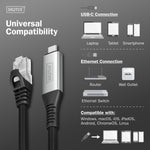 Cablu adaptor USB-C la RJ45 Kat. 6A S/FTP, 1 Gbit/s, USB 3.2 Gen1, LSZH, 2m