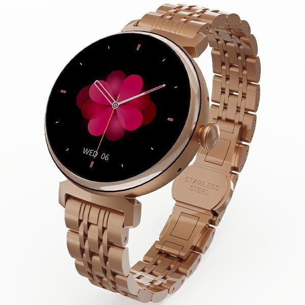 Ceas inteligent Aura Amoled pentru femei, auriu roz