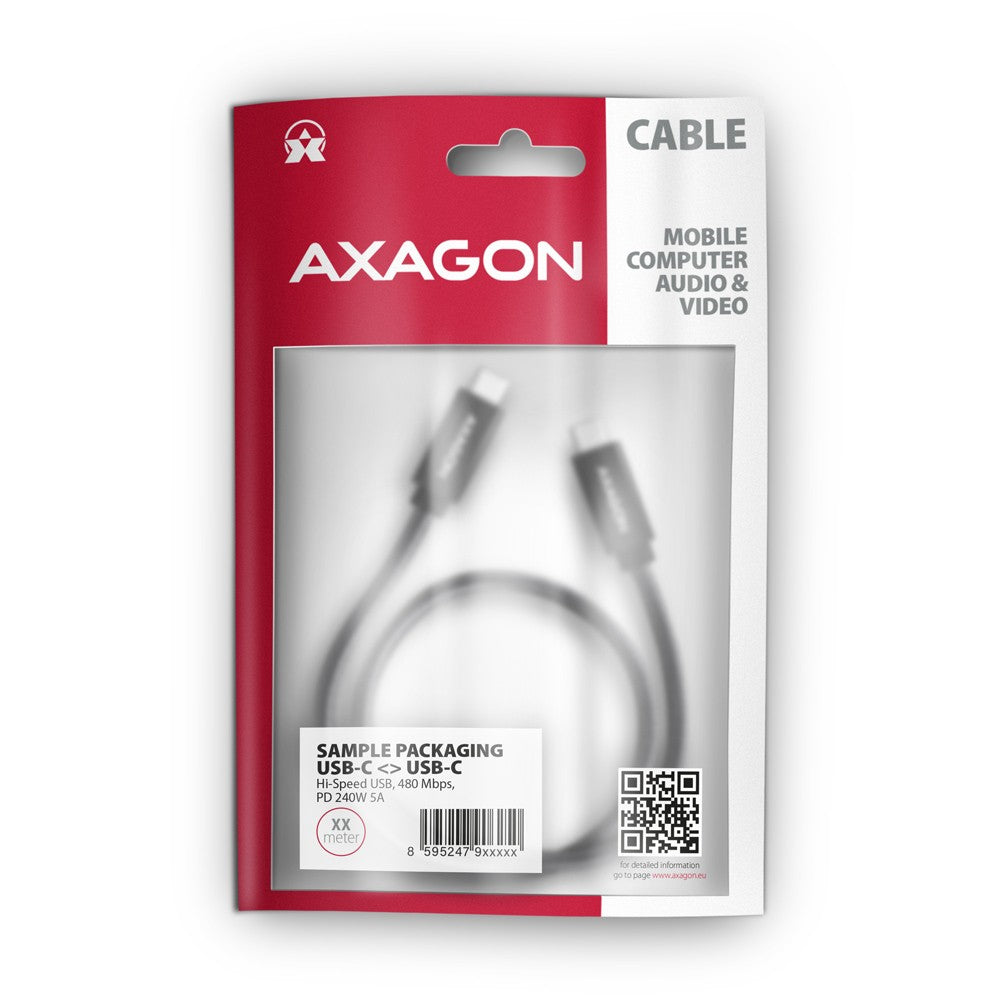 BUCM2-CM10AB USB-C - Cablu USB-C, 1.0m încărcare 5A, ALU, 240W PD, împletit, USB2.0, negru