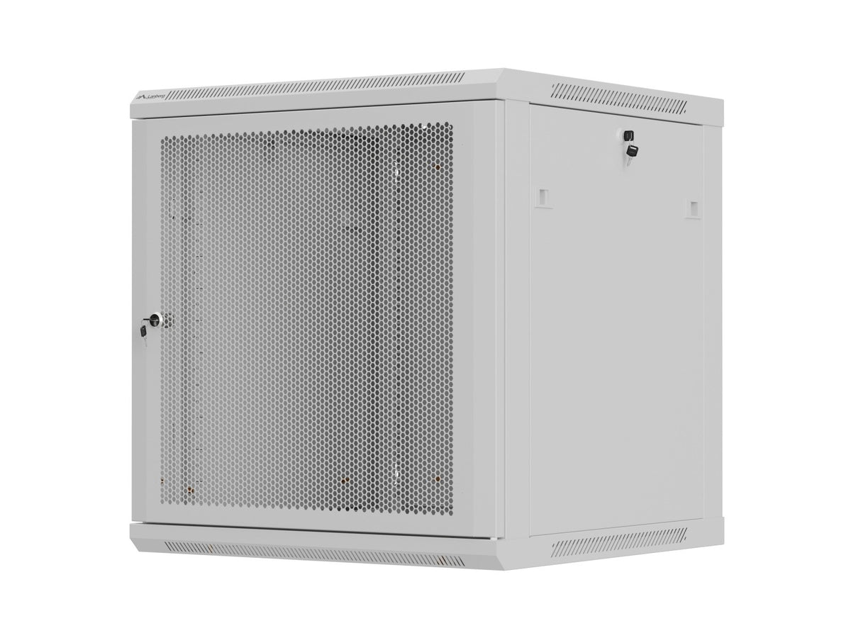 Dulap rack de perete 12U 600x600 cu ușă perforată gri (pachet demontabil)