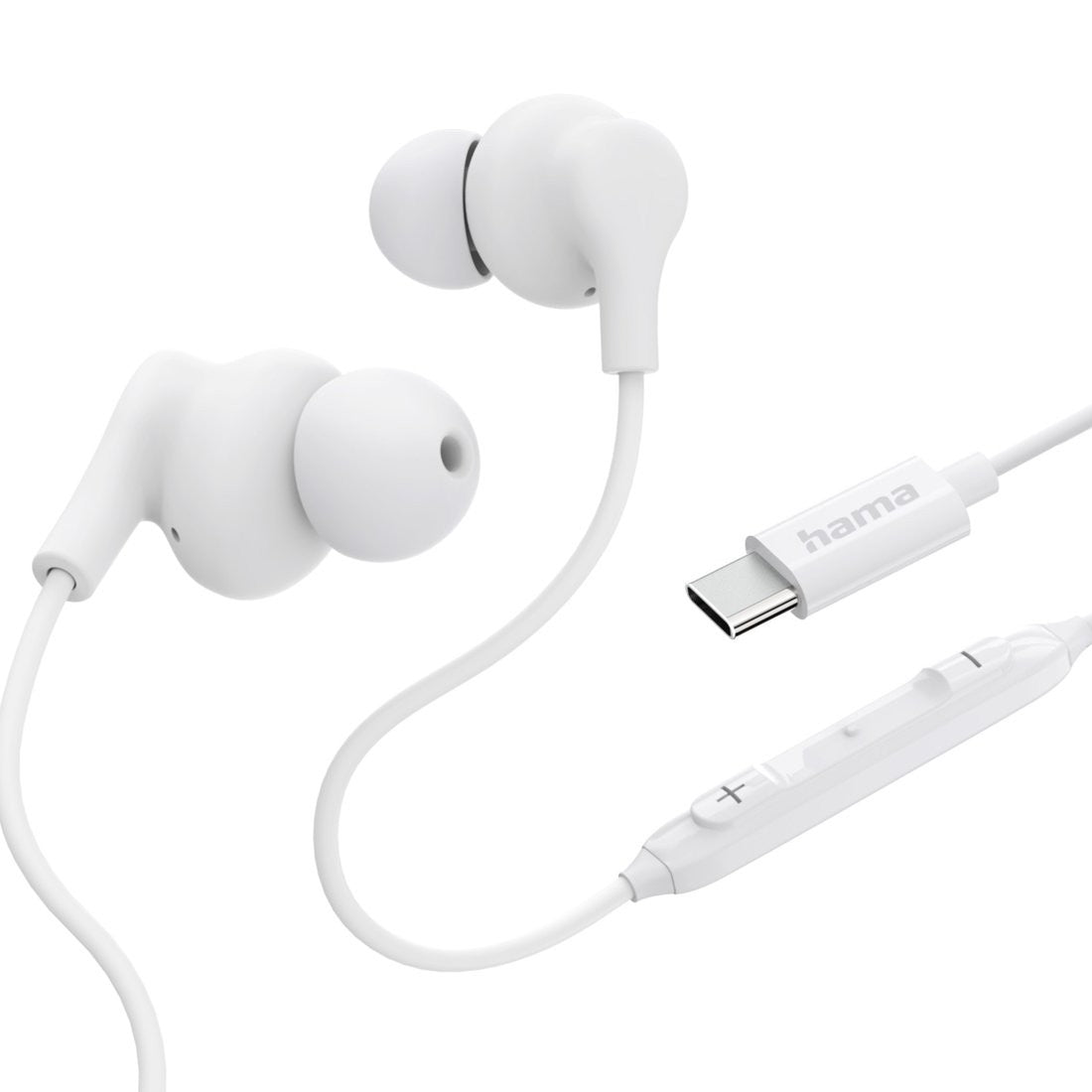 Căști intraauriculare Curly USB-C, albe