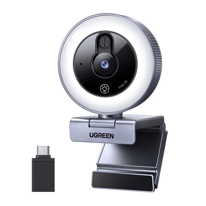Cameră web 2K 30FPS, iluminare din spate cu LED, microfon încorporat