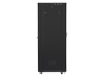 Dulap rack negru de podea 19" 42U 800x1000, ușă LCD din sticlă (pachet complet)