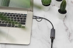 Adaptor de rețea cu fir USB 3.1 Tip C + USB A la 1x RJ45 2.5 Gigabit Ethernet 10/100/1000/2500Mbps